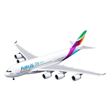 Airbus A380 - Airbus (Model Year: 2021) (Iconic colour: White with colorful tail) sticker