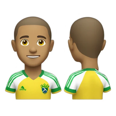 Roberto Carlos wearing yellow Brazil jersey sticker