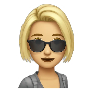 Chica rubia pelo cortometraje gafas sticker