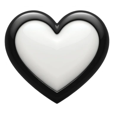 Black and white heart sticker