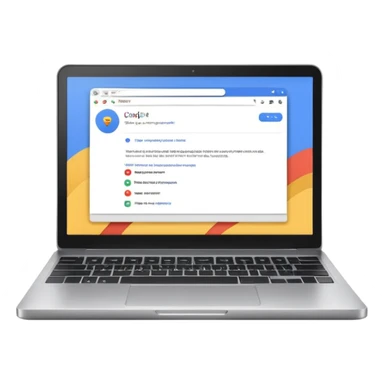 a laptop with google opened sticker