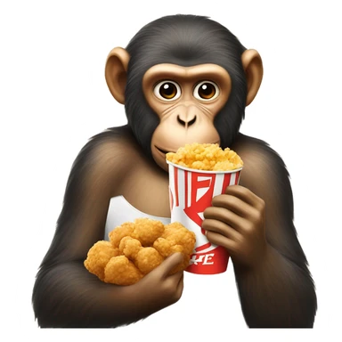 Monkey eating KFC sticker