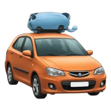 Chat sur une voiture sticker