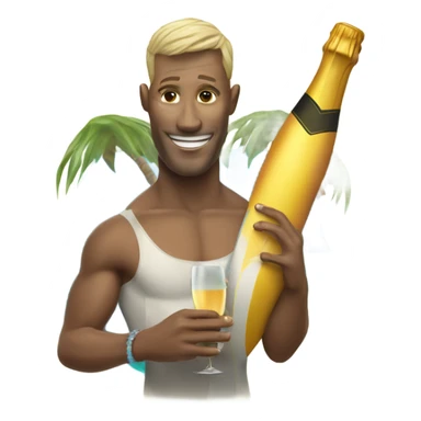 surfer with a glass of champaign sticker