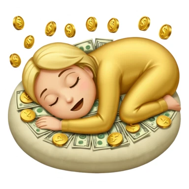 emoji sleeping on a pillow of money😴 sticker