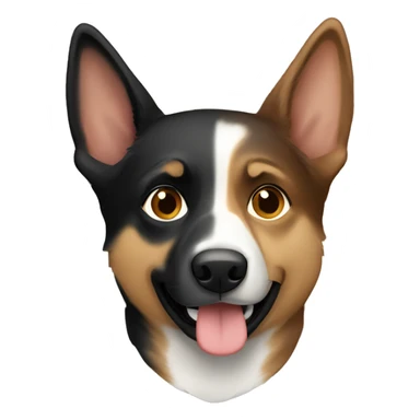Brown-eyed brunette hugs a German shepherd sticker