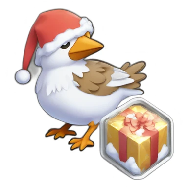 Pokemon Delibird Badge Winter Slowflake GiftBox sticker