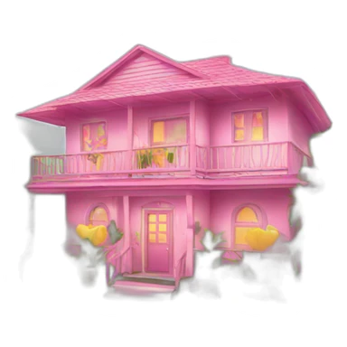 summer party, summer big house, tropical, pink set sticker