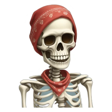 skeleton with a bandana around neck sticker