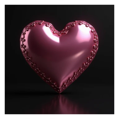 Blackpink heart symbol, photorealistic style, pink and black colors, shiny and elegant sticker