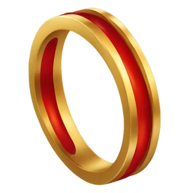 gold ring in red paint sticker