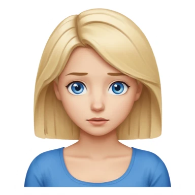 shoulder shrugging female with Mid length Blonde hair blue eye sticker