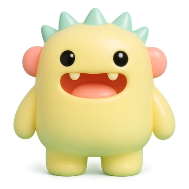 cute monster character, toy-like, colorful sticker