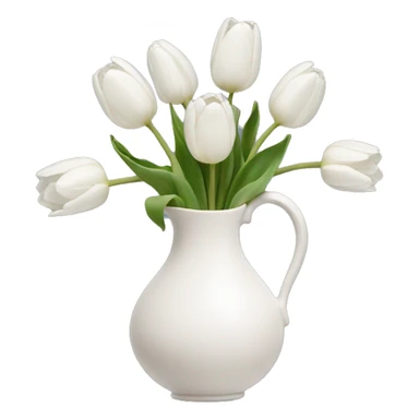 White tulips vase sticker