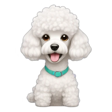 White short hair poodle sticker