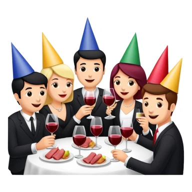 wine Party at a french SPAM meat cafe LANDSCAPE  sticker