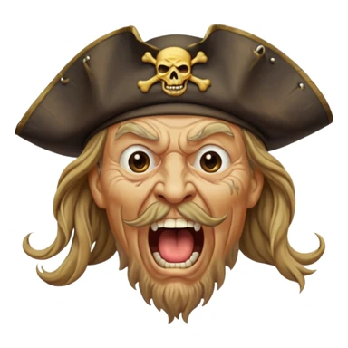 barbossa pirate screaming sticker
