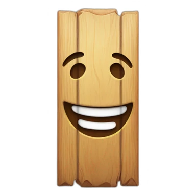 wooden vertical sign of a happy face sticker