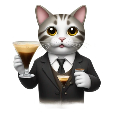 Cat holding an espresso martini  sticker