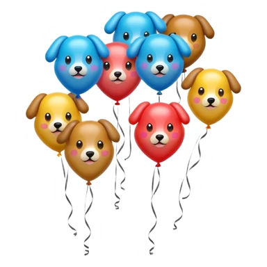 dog shaped flying balloons sticker