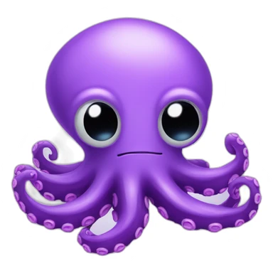 Cute purple Octopus with a computer sticker