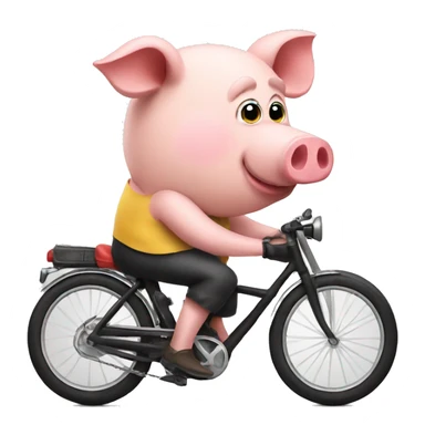 pig on bike sticker