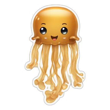 Peanut butter color see through cute jellyfish money  sticker