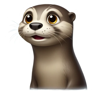 shocked emoji otter. looking slightly right. sticker