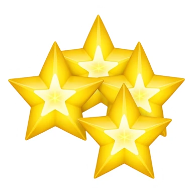 three glowing four-angled yellow stars - two big and one smaller sticker