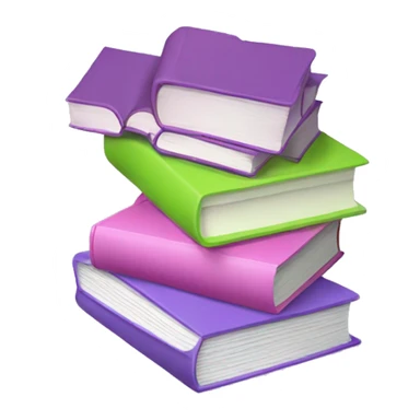 pink, lime green, lavender stack of books  sticker