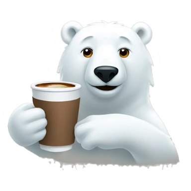 Polar bear drinking coffee sticker