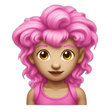 Pink lady troll cute sticker