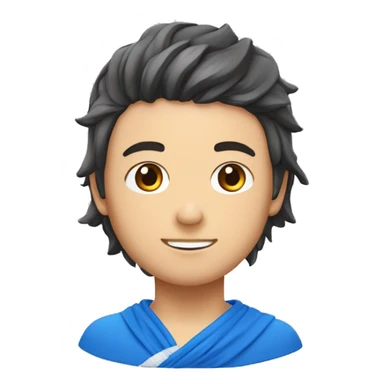 garçon aux cheveux bruns et yeux bleus avec bandana matrixé par le Japon sticker