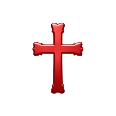 chrome hearts cross in red, bold and simple sticker