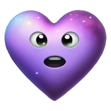 galaxy in 3d heart sticker