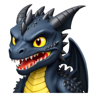 Un dragón furia nocturna mirando de frente animado que se vea malo  sticker