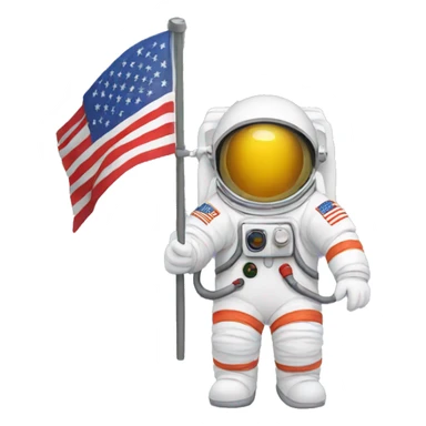 astronaut flag sticker