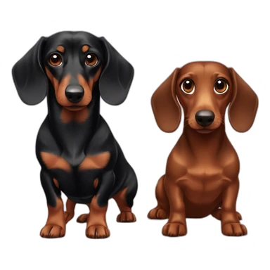black Dachshund and brown Dachshund sticker