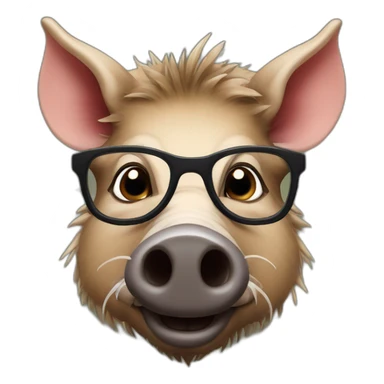 wild boar with glasses and moustache sticker
