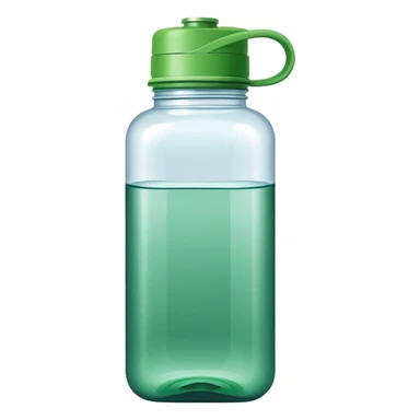 squared shape water bottle in green color, make sure the width and height if image must be equal in size, no need to add face, no emoji,  sticker