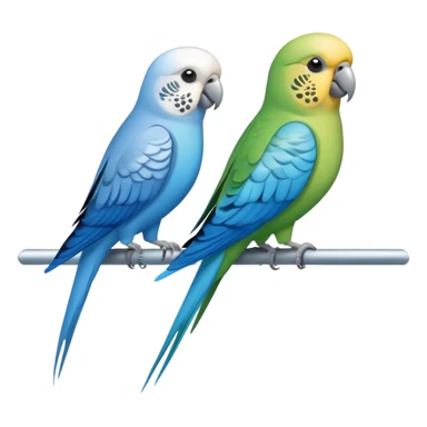 Pair of parakeets, one silver, and one blue sticker