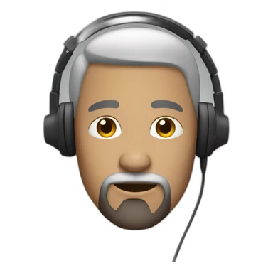 Man goatee headphones sticker