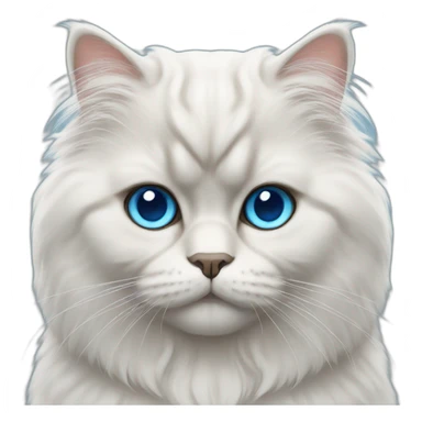 persian cat face with white hair and blue eyes sticker