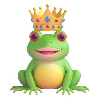 frog with a crown on its head sticker
