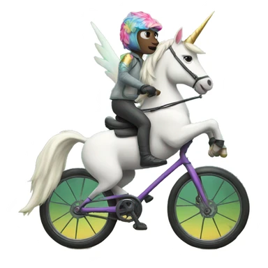 Unicorn riding a bike in the jungle  sticker