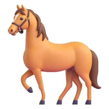 horse standing, isometric, emoji style, facing left sticker