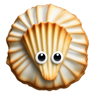 Scallop Shell madeleine cake with googly eyes sticker