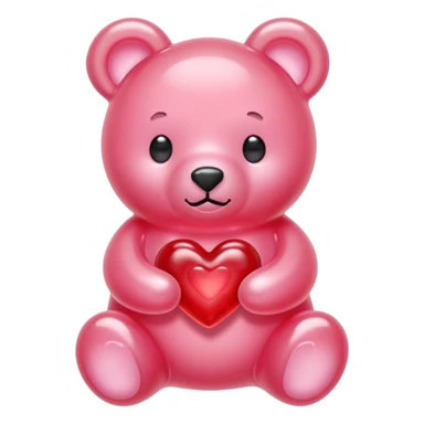 pastel pink jelly bear heart jelly red sticker