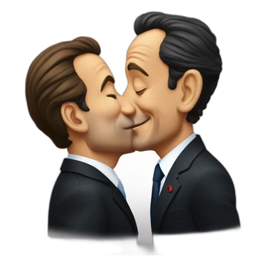 Nicolas Sarkozy kissing François Hollande sticker