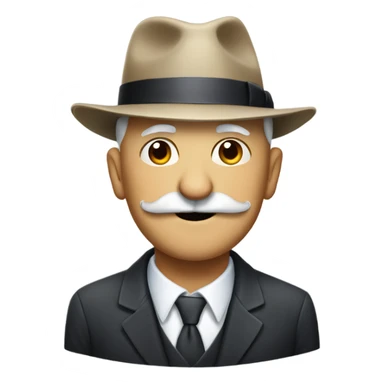 Old bald man with mustache in suit with fedora  sticker